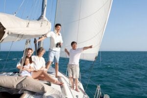 A family on a sailboat who have a life insurance trust